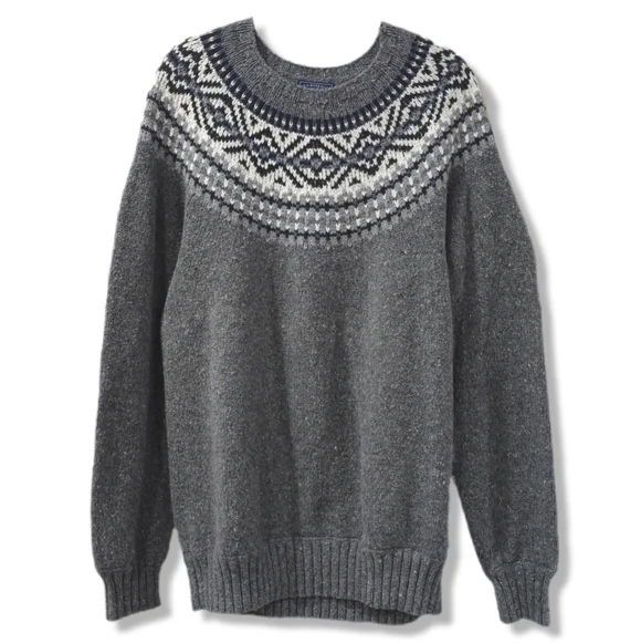 Vintage G H Bass Fair Isle Knit Pullover Sweater. Men's S, Cotton Acrylic Wool - Picture 2 of 11